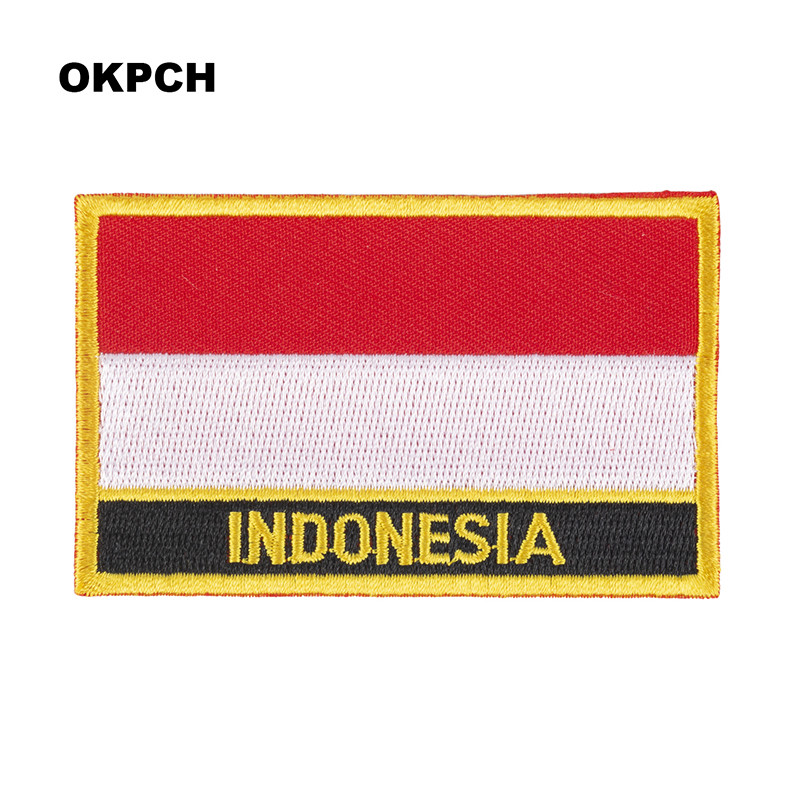 Sewing Indonesia - Bendera Indonesia bordir Patch besi pada