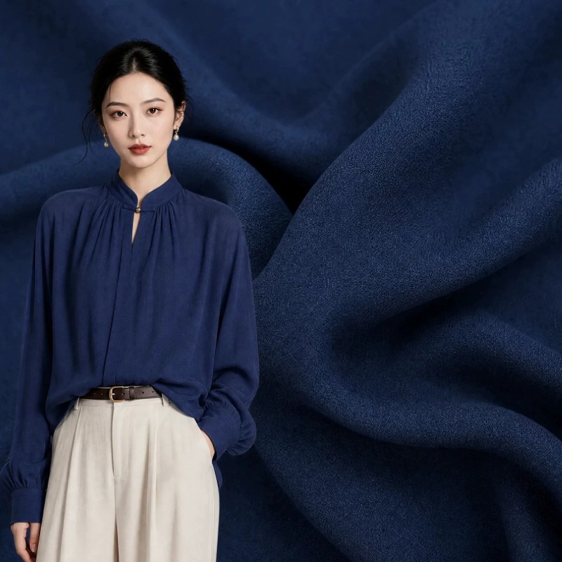 Sewing Fabric - Kain Satin Linen Premium Warna Biru