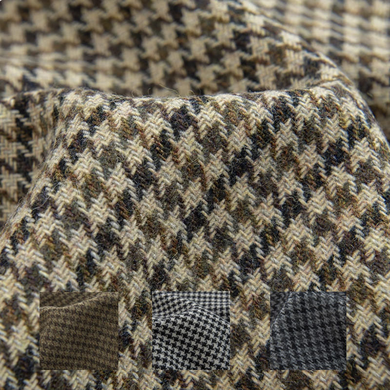 Sewing Tweed Fabric - Kain Tweed Rajut Motif Houndstooth Kecil