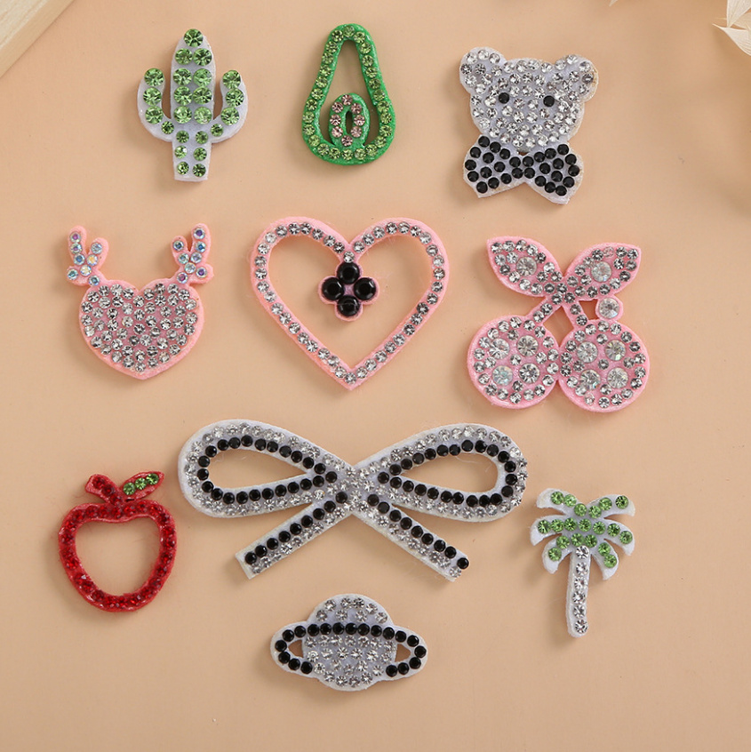 Sewing Id - 10 Pcs Patch Rhinestone Motif Pohon,