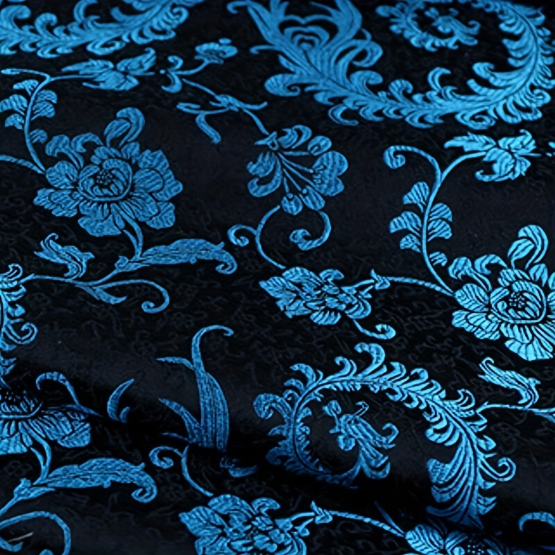 Sewing Fabric - Kain Brokat Ekor Phoenix Biru 3D