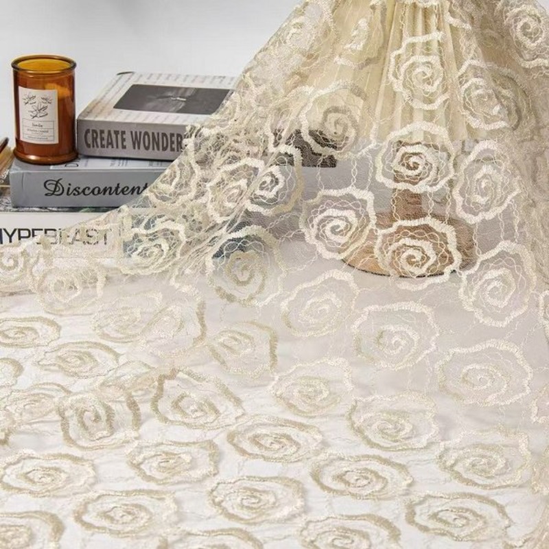 Kain Renda Tulle Bersulam deng - Sewing Fabric ulasan dan harga