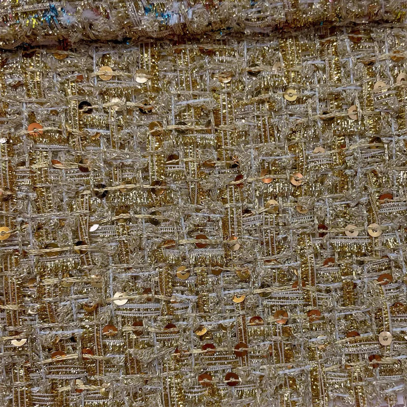 Kain Tweed Rajut Berwarna Emas - Sewing Tweed Fabric ulasan dan harga