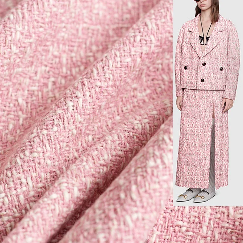 Redraspberry 145Cm Kain Tweed  - Sewing Tweed Fabric ulasan dan harga