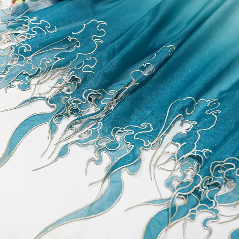 Kain Gradasi Daun Teratai Bord - Sewing Fabric ulasan dan harga