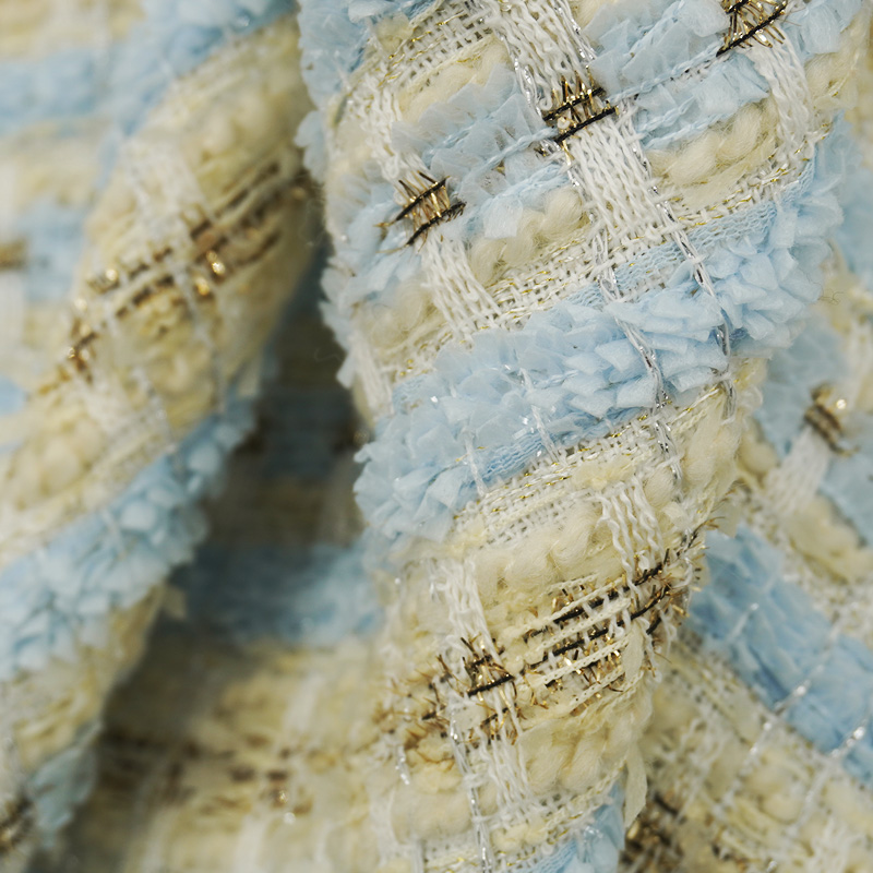 Kain Tweed Bouclé Kotak-kotak  - Sewing Tweed Fabric ulasan dan harga