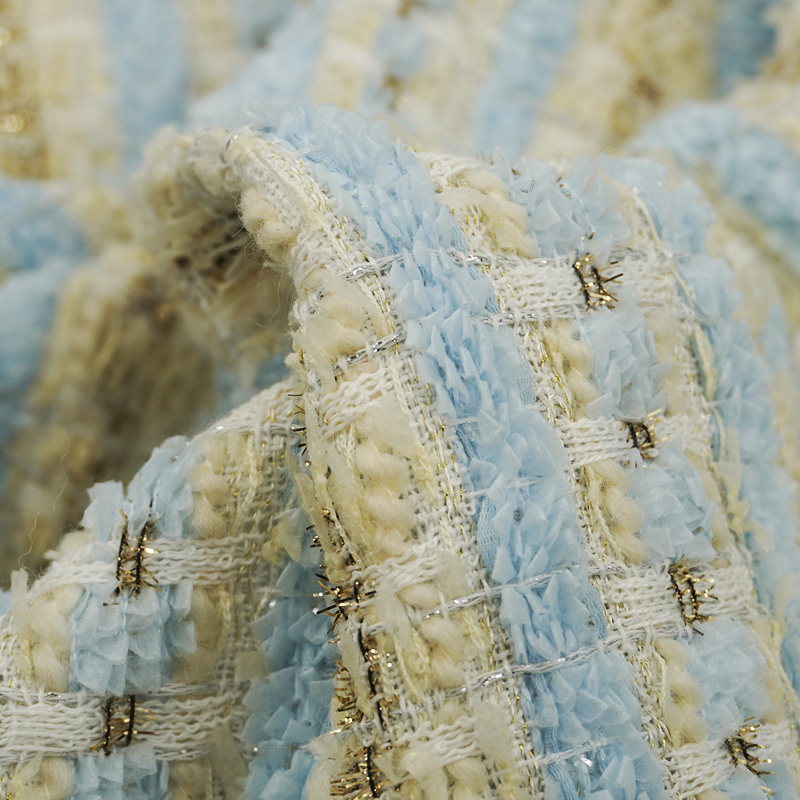 Kain Tweed Bouclé Kotak-kotak  - Sewing Tweed Fabric ulasan dan harga