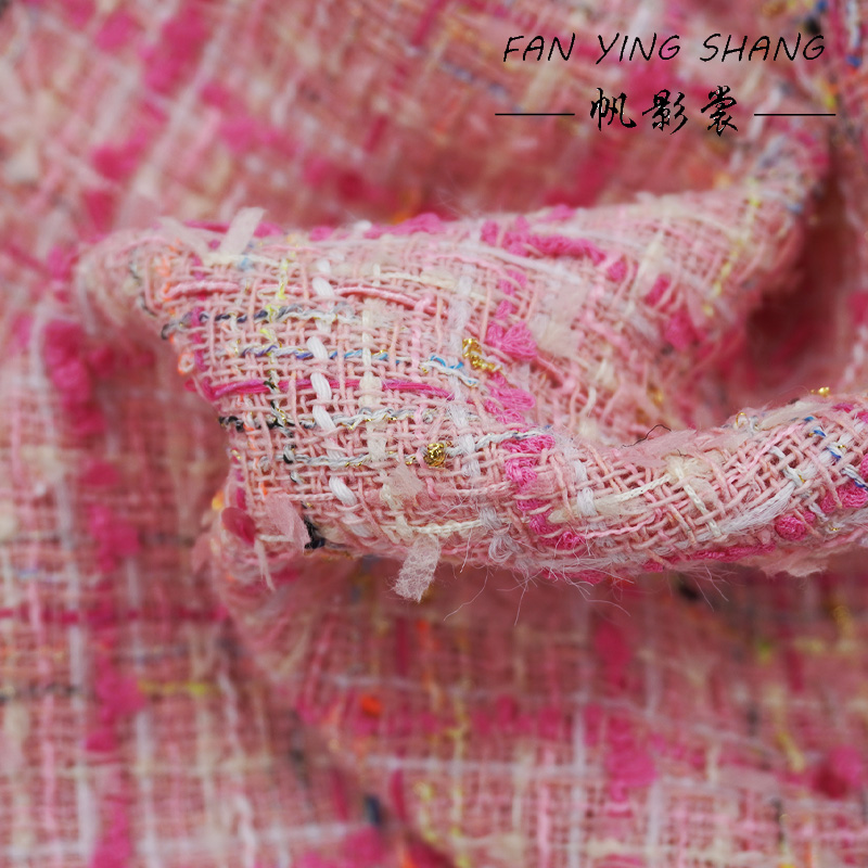 Kain Tweed Katun Motif Kotak-K - Sewing Tweed Fabric ulasan dan harga