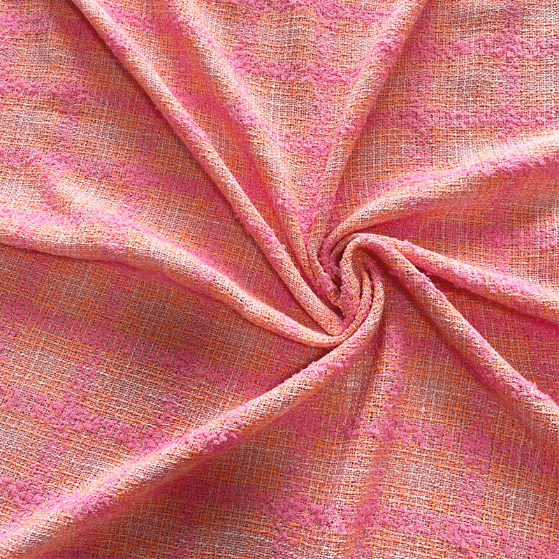 Kain Tweed Rajut Berwarna Pink - Sewing Tweed Fabric ulasan dan harga