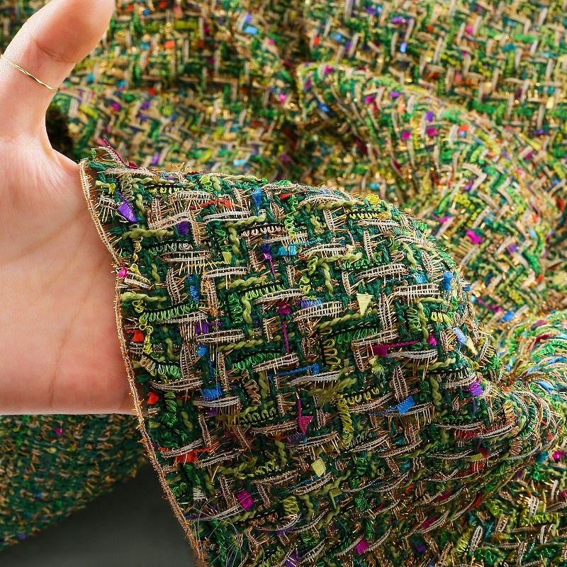 Kain Wol Bergaris Kotak-kotak  - Sewing Tweed Fabric ulasan dan harga